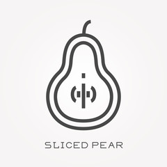 Line icon sliced pear