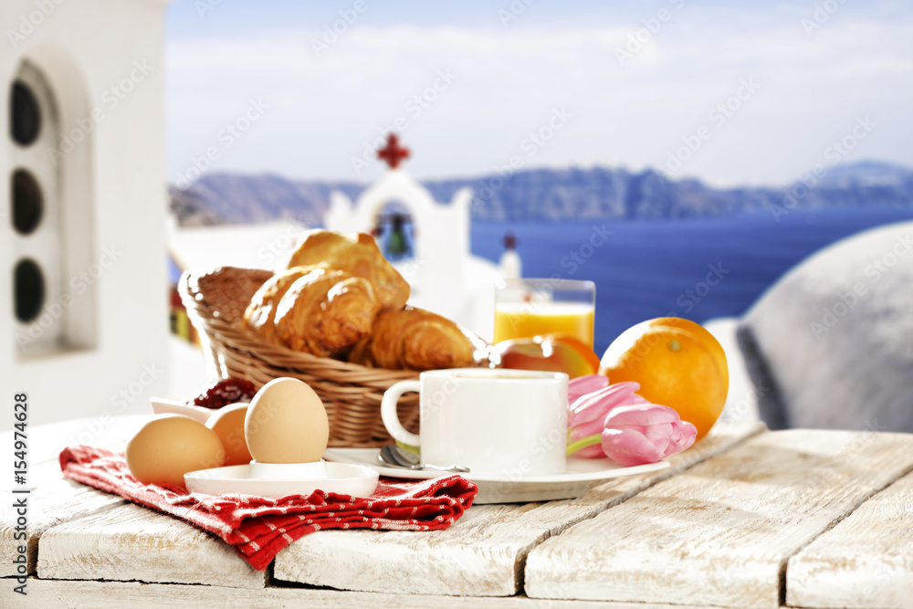 Wall mural breakfast and summer morning