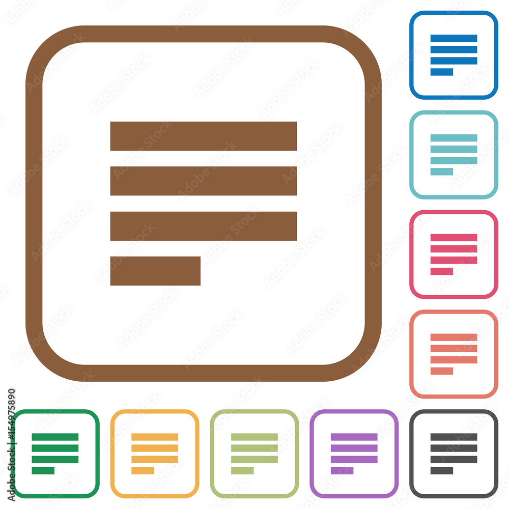 Poster text align justify last row left simple icons