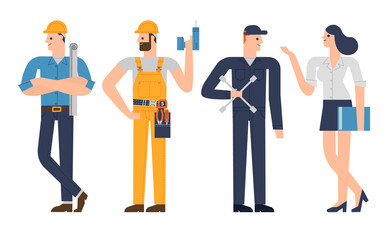 Flat design people occupation characters set