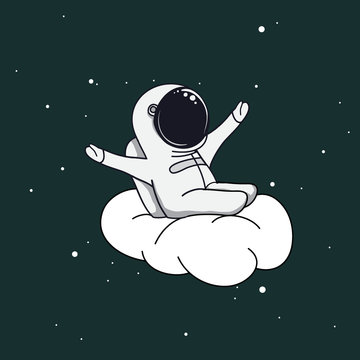 Spaceman on cloud