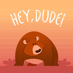 Bear- modern vector phrase flat illustration.