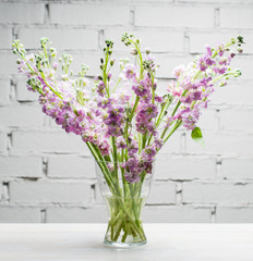 vase with fresh flowers close-up