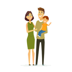 Family - colored modern flat illustration composition.
