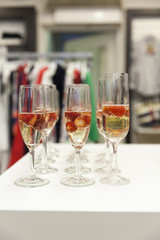 coctail glasses on white table
