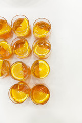 coctail glasses on white table