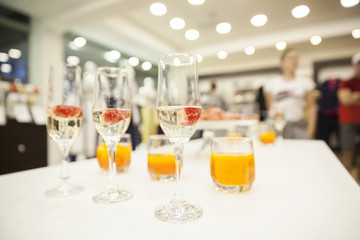 coctail glasses on white table