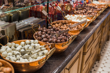 Chocolate sweets in shop