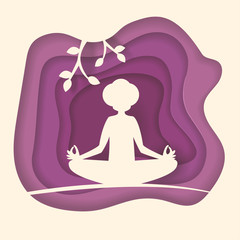 Woman in lotus pose