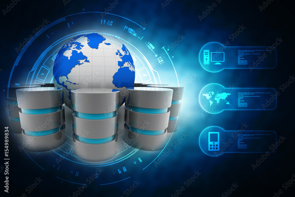 Poster 3d rendering database storage illustration