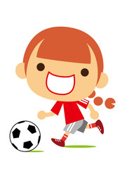 サッカーを楽しむ女の子