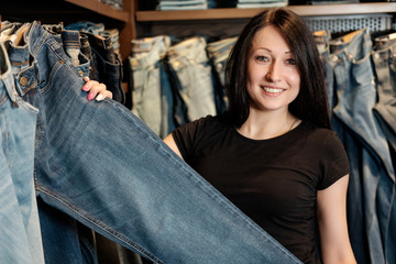 seller in jeans store