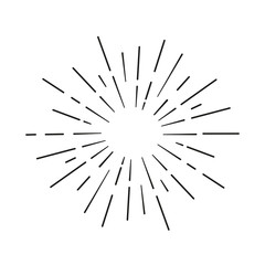 Obraz premium Sun rays hand drawn, linear drawing