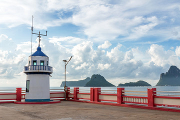 Tide Station or Sea level station, controlled by satellite system. Located in Prachuap Khiri Khan, Thailand.