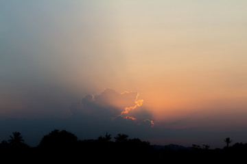 Sky And Clouds in twilight time