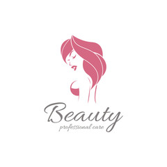 Beauty girl logo. Beautiful girl vector illustration 