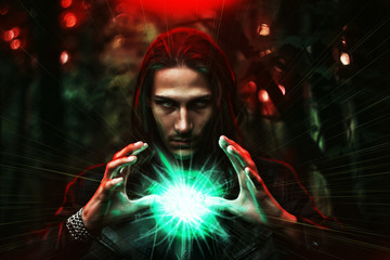 man with a mysterious glowing orb.