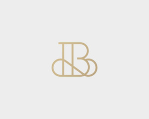 Elegant line curve vector logotype. Premium letter B logo design. Luxury linear creative monogram.