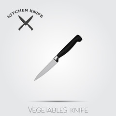 Realistic kitchen knife. Vector illustration isolated on light background