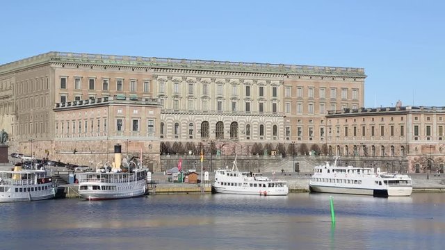 Royal Palace from Skeppsholmbron Bridge, Gamla Stan Island, Stockholm, Sweden