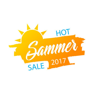 Hot summer sale banner, stylish vector design