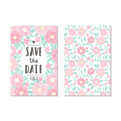 Two cute invitation templates. Vector hand drawn cards