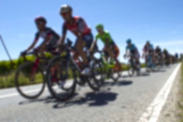 Fototapeta na wymiar Group of cyclists at italy bike tours
