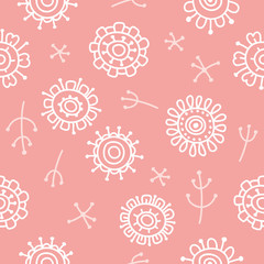 modern abstract floral pattern negative pink