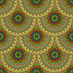 Ornate floral seamless texture, endless pattern with vintage mandala elements.