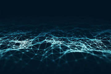 Polygonal space low poly background with triangles