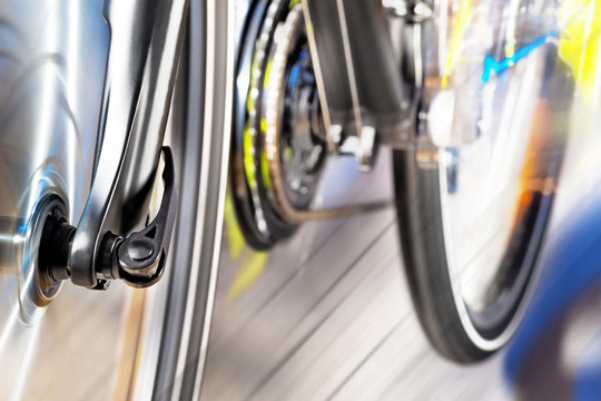 Detail Of Front Wheel With Front Derailleur