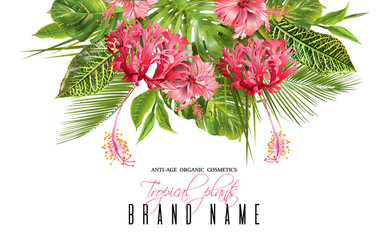 Tropical flower banner - 155009215