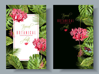 Tropical flower vertical banners © purplebird