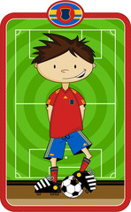 Fototapeta premium Cute Cartoon Soccer - Football Player