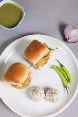 Indian special traditional fried food vada pav