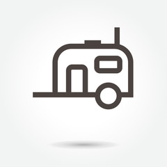 Camping trailer icon. sign design vector. illustration. on white background. logo