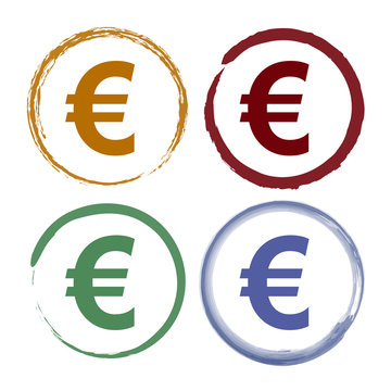 Pinselstrich Icon Set - Euro