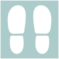 Traces the heels of shoes the white color icon .