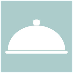 Dish the white color icon .