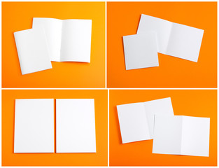 blank white folding paper flyer