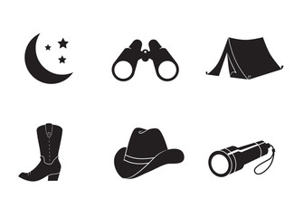 Folk, country, camp vector icon. 