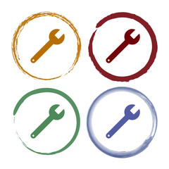 Pinselstrich Icon Set - Schraubenschlüssel - Reparatur