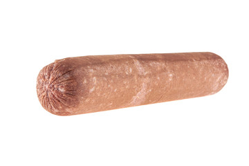 Salami isolated on white background