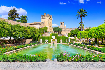 Cordoba, Spain. Alcázar de los Reyes Cristianos (Castle of the Christian Monarchs) - obrazy, fototapety, plakaty