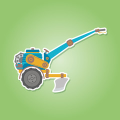color icon with farm tractor for your design
