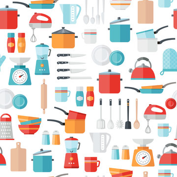 Kitchen Icons Seamless Pattern