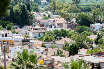Fototapeta na wymiar Aerial view of selcuk city streets