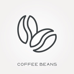 Line icon coffee beans