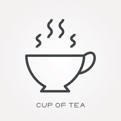 Line icon cup of tea