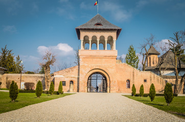 Fototapeta na wymiar Entrance of the Mogosoaia Palace, Bucharest, Romania.